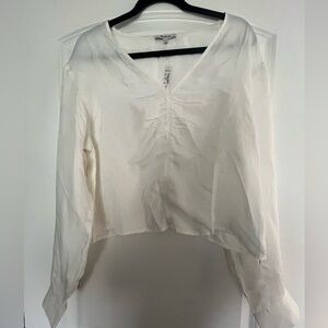 Madewell NWT V Neck White Blouse in Size 14
